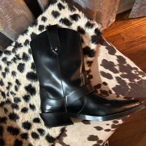 Zara black moto boot